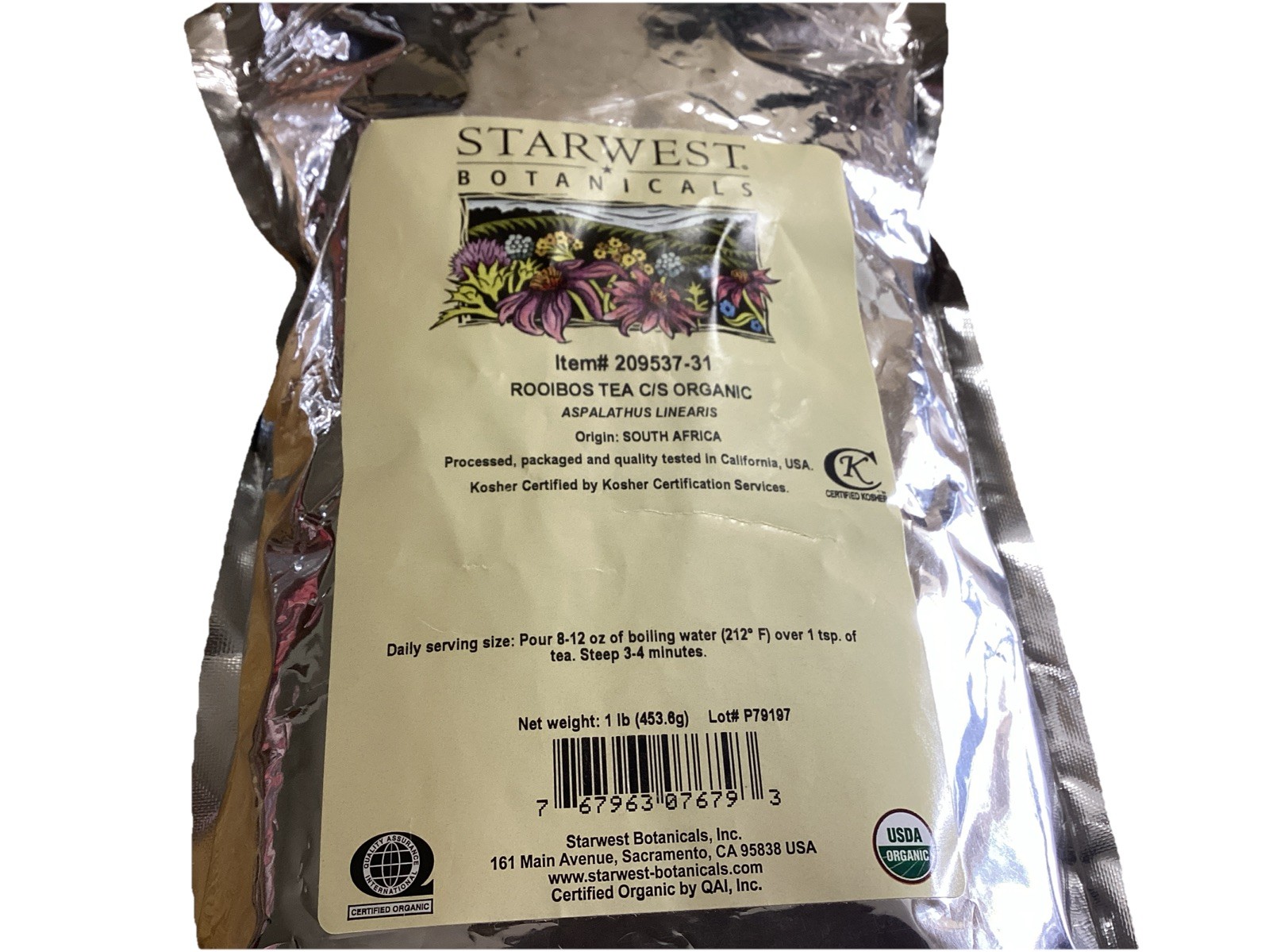 C/s 1 Lb Starwest Botanicals South Africa Kosher Certified