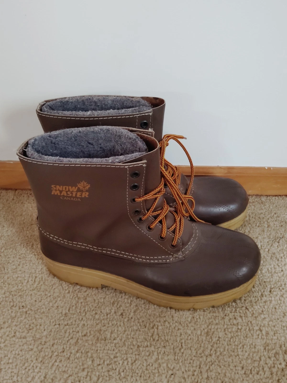 Kamik Canada Insulated Duck Boots Men 13 Brown Waterproof Hunting Winter 90s/Y2K