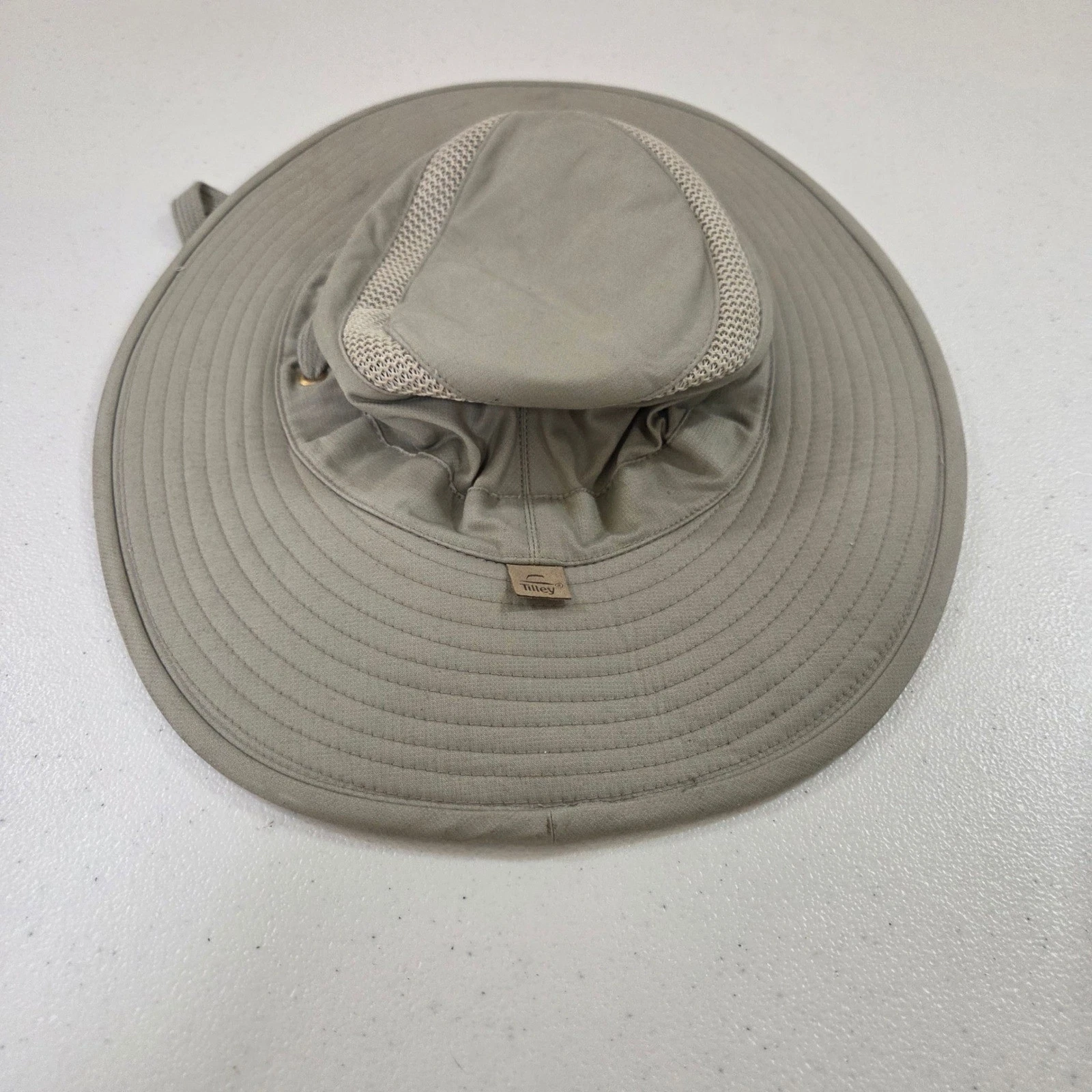 Tilley Hikers Hat Khaki Tan Mesh Ventilated Wide Brim Sun Hat Made in Canada