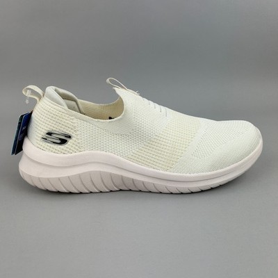 Skechers Turnschuhe Herren Größe UK8,5 Ultra Flex 3.0 Weiß Slipper Komfortschuhe