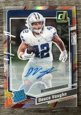 2023 Panini Clearly Donruss Deuce Vaughn Vintage Stripes Rated Rookie AUTO /18 