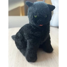 Vintage Hand Puppet Folktails Folkmanis Black Cat Kitten Plush Furry Plush Toy