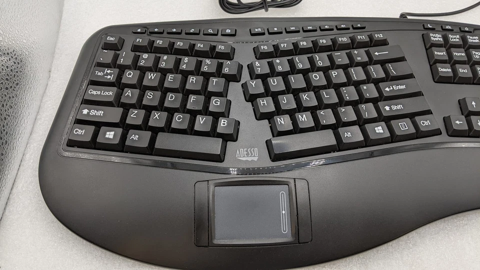 Adesso - AKB-450UB - Tru-Form Ergonomic Touchpad Keyboard - Black - Image 2 of 4