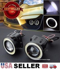 Pair 3 White Drl Cob Led Halo Ring Driving Projector Fog Light For Hyundai Kia Pair 3 White Drl Cob Led Halo Ring Driving Projector Fog Light For Hyundai Kia