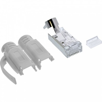 InLine  Crimpstecker Cat.6A RJ45 geschirmt, 3-teilig grau 10er Pack
