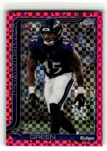 Mike Green 2025 Topps Chrome #376 Rookie Baltimore Ravens Pink X-Fractor RC
