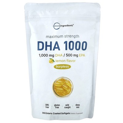 DHA 1000, Lemon, 200 Enteric Coated Softgels