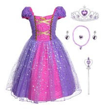 Girl Princess Costume Dress for Birthday Party 2T, Purple with Accessories 