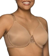 44D Vanity Fair 76380 Beauty Back Smoothing Underwire T-Shirt Bra, Dark Tan NEW