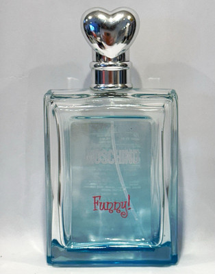 Moschino Funny! EMPTY Perfume Bottle 3.4 oz 100ml Silver Heart Cap Display