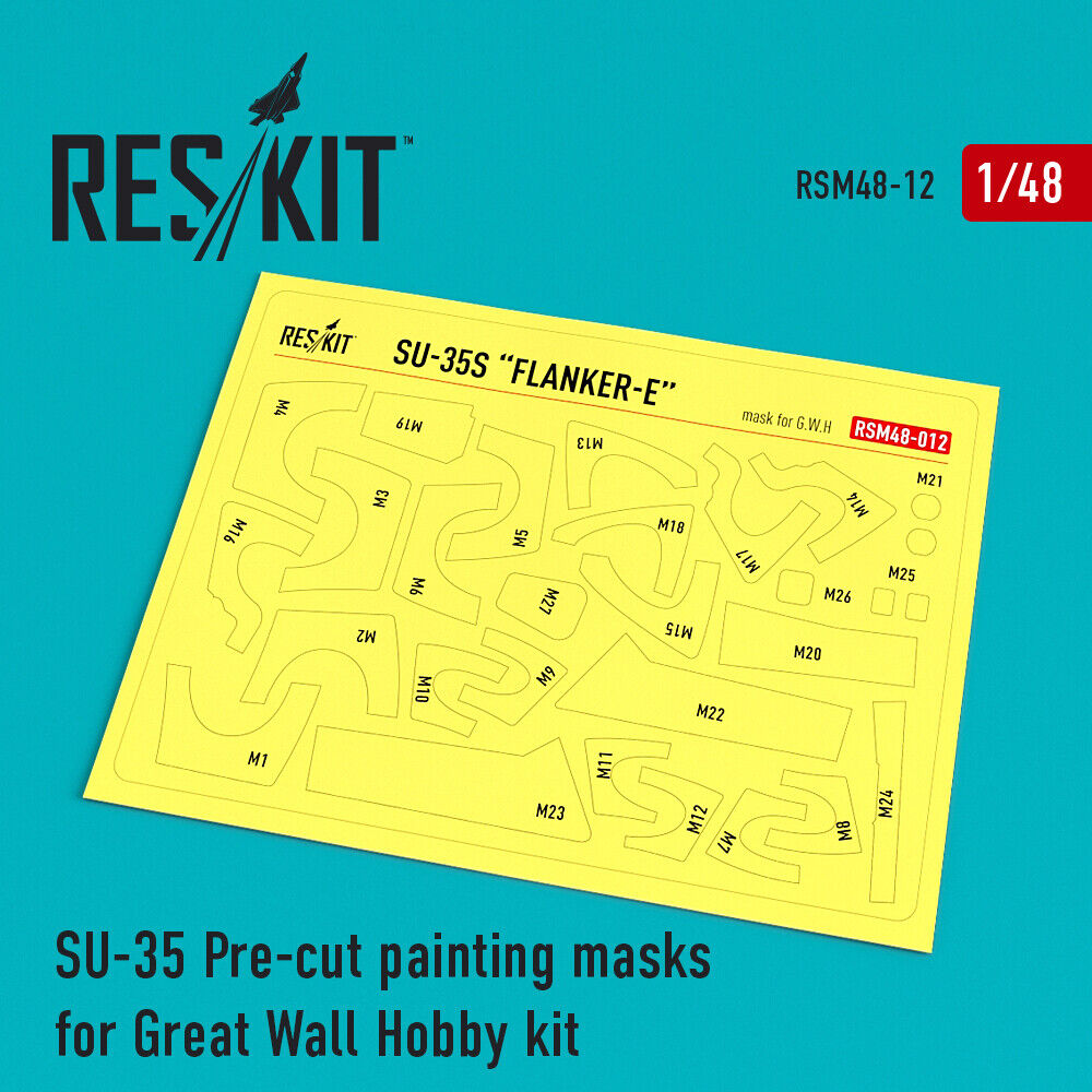 Reskit RSM48-0012 1/48 Su-35 Pre-cut painting masks for Reskit RSM48-0012 1/48 Su-35 Pre-cut painting masks for