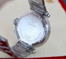 Pasha De Cartier 35mm Date Pink Salmon Dial Stainless Steel Automatic Watch 2475 10