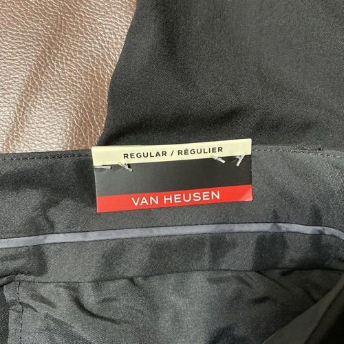 Van Heusen Big Boy's Flex Stretch Flat Front Dress Pants Charcoal Black Size 18 - Picture 4 of 7