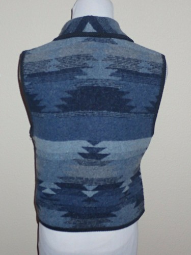 Nomadic Traders Vest Wool Blend Southwestern Shawl Collar Pewter Buttons M med - Picture 3 of 3