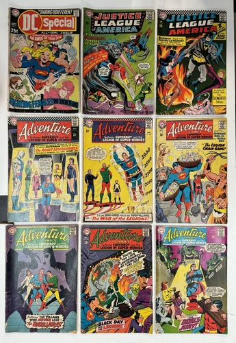 9 Vintage Comics - Justice League of America - Adventure Comics - DC Special #3