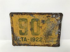 Very Rare 1922 Canada Alberta Steam Boiler Tractor License Plate -Over 100 years