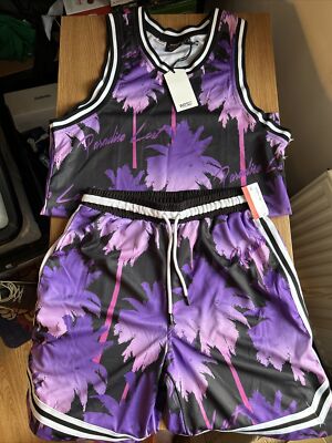 Wesc Purple Paradise Lost Basketball Tank Shorts Set Unisex Brand New Size Large