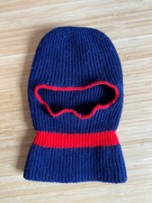 Vintage Knit Robber Ski Mask 1 Hole Balaclava 80s 90s