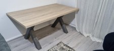 Wayfair Upper Strode 6-seater Dining Table (H75cm x L160cm x W90cm) Beige & Grey