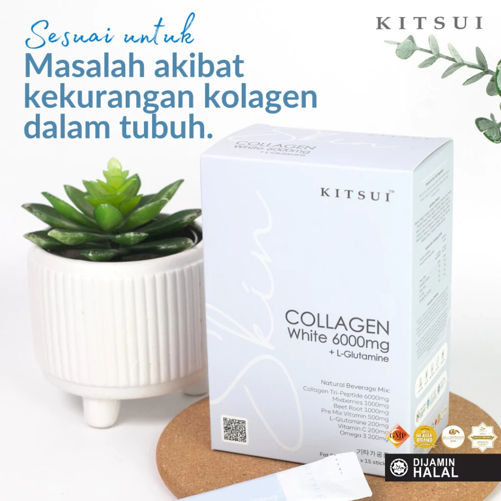 kitsui glutathione 2X KITSUI Collagen White 6000mg + L-Glutamine Youthful Skin 15g