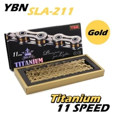 YBN SLA 211 Titanium 11 Speed Bike Chain (Gold) for SHIMANO SRAM CAMPAGNOLO