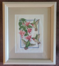 Hummingbirds and Flowers Needlepoint 1997