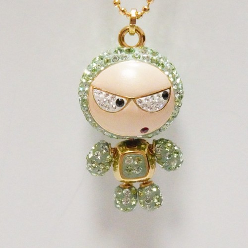 SWAROVSKI Elliott Green x Gold Long Ball Chain Necklace Pendant 35" no box - Picture 17 of 17