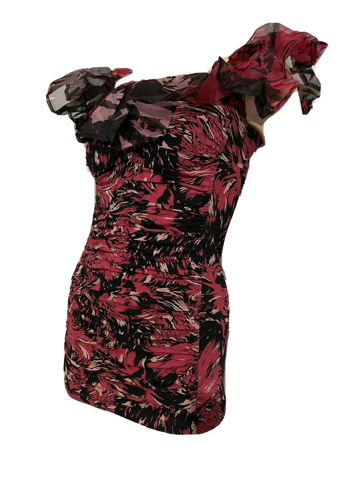 DANIELLE SCUTT TOPSHOP RED STRECH COTTON RUFFLED TOP UK 8 EU 36 US 4 SMALL BNWT - Image 3 of 4