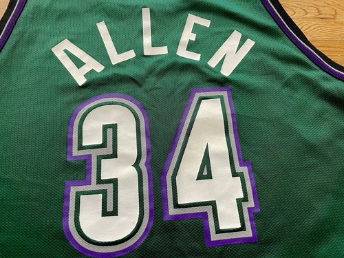 Basket Basketball Jersey Champion Nba Vintage Allen Milwaukee Bucks Celtics Usa - Imagen 8 de 9