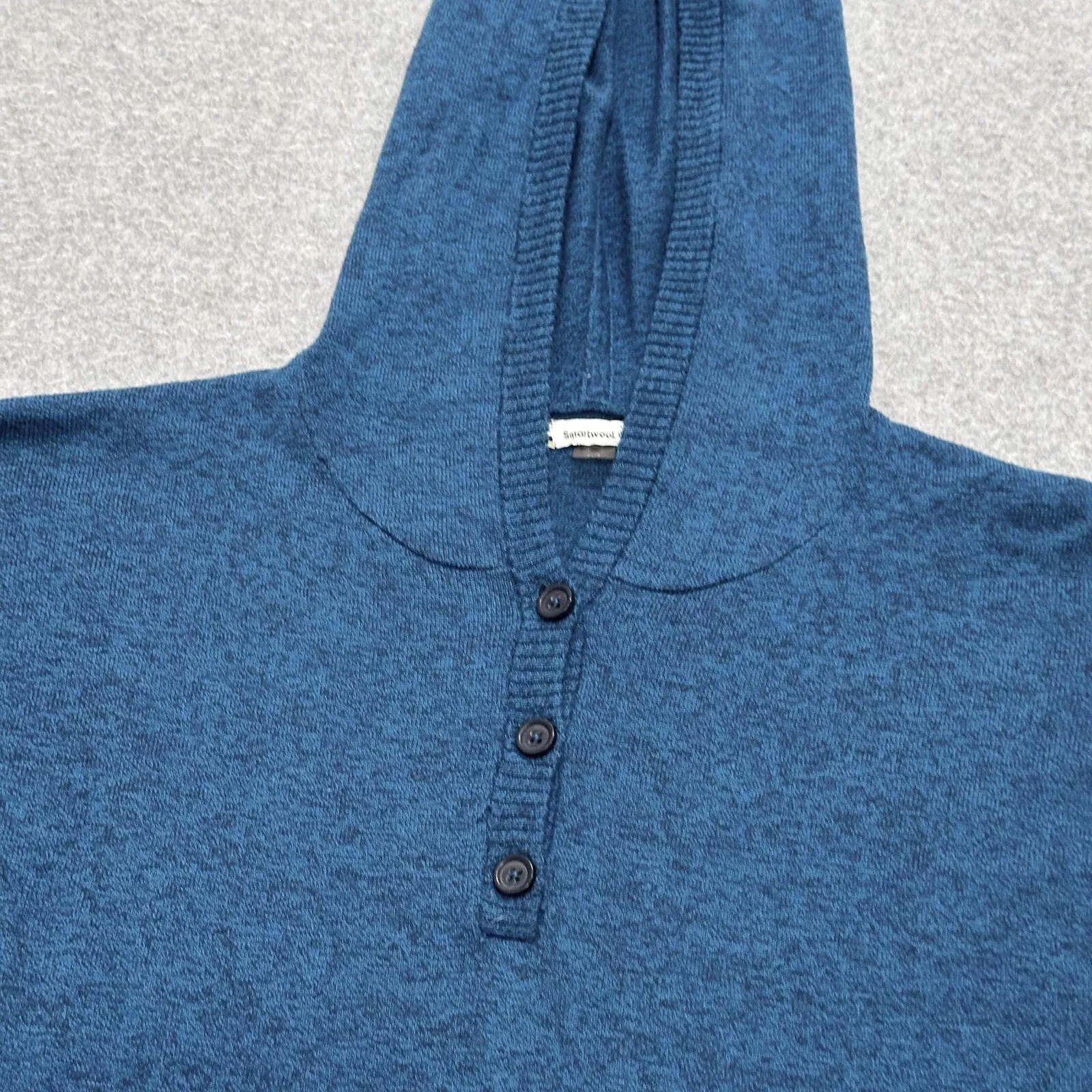 smartwool heather shadow pine wool henley pullover hoodie