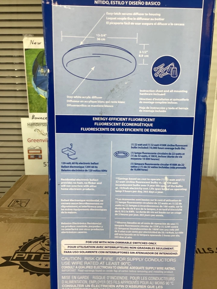 Lithonia Lighting 14” Round Low-Profile White Integrated LED Fixture - Image 2 of 4