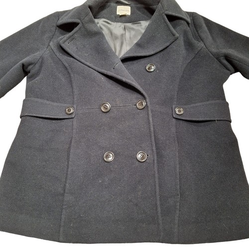 Womens Peacoat Size XL St Johns Bay Wool Cashmere Blend Black VERY NICE - Picture 3 of 6