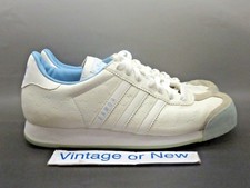 Women's VTG Adidas Samoa White Light Blue Grey Casual Shoes 2005 sz 9.5