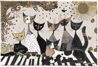 "Brillenputztuch Aus Microfaser Fridolin \"Cats Sepia\" Wachtmeister 12,5 X 17,5 Cm"