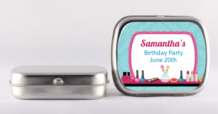 Personalized Glamorous Girl Mint Tin Stickers for Party Favors