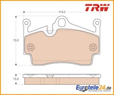 Brake pad set, disc brake TRW GDB1961 for Porsche