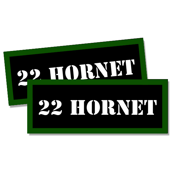 22 HORNET Ammo Can Labels Ammunition Caliber stickers decals 2 pack 3