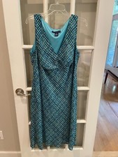 Venezia Women Dress Midi Size 14/16 Sleeveless Aqua  Babydoll Office Teacher