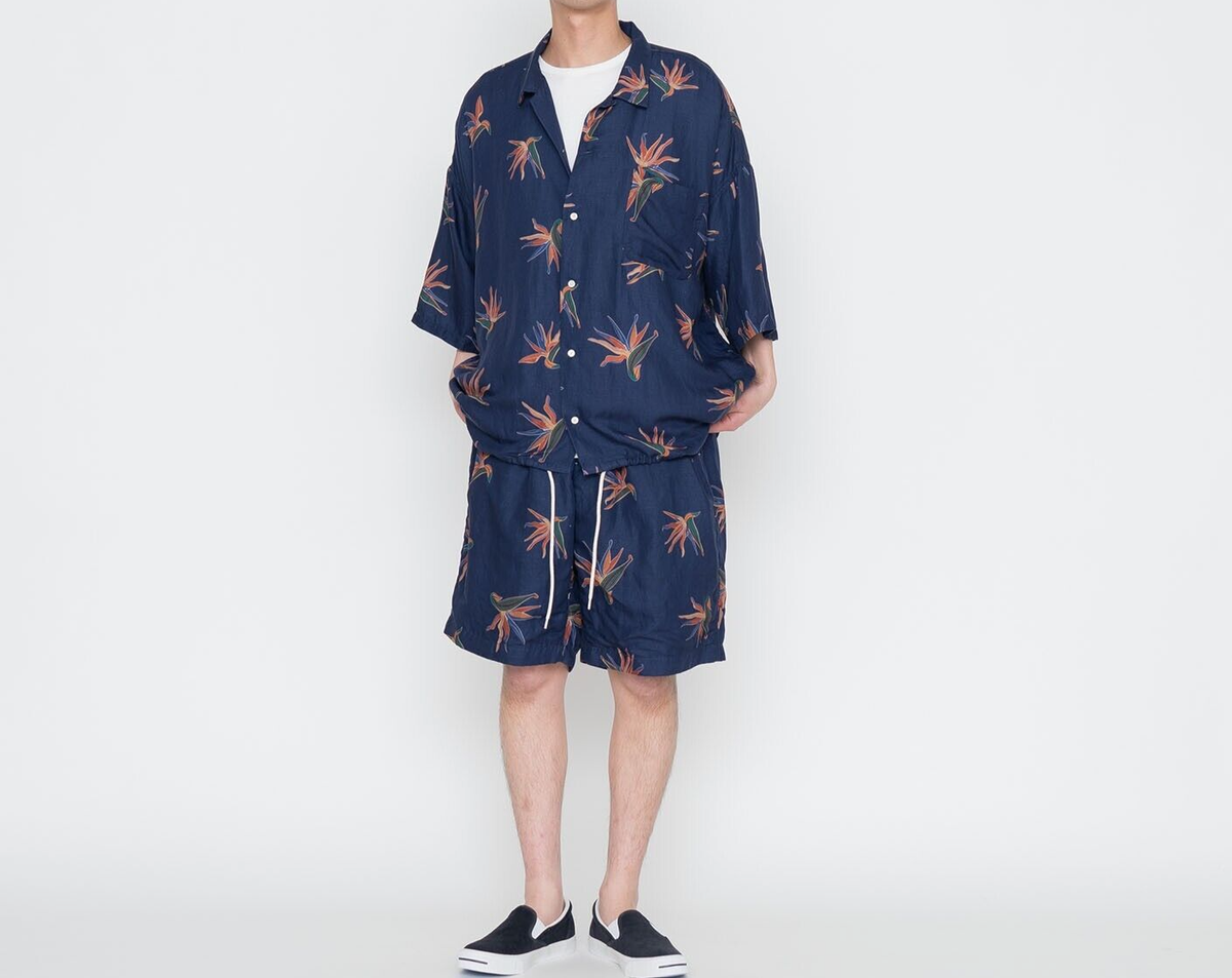 トップス nanamica Cupra Hemp Aloha Shirt L NAVY ASK availability First) nanamica Cupra Hemp Aloha Shirt from