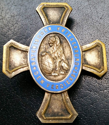  6752  Deutscher Bayerischer Kriegerbund Verdienstkreuz Medaille KRIEGERBUND Post 1.WK