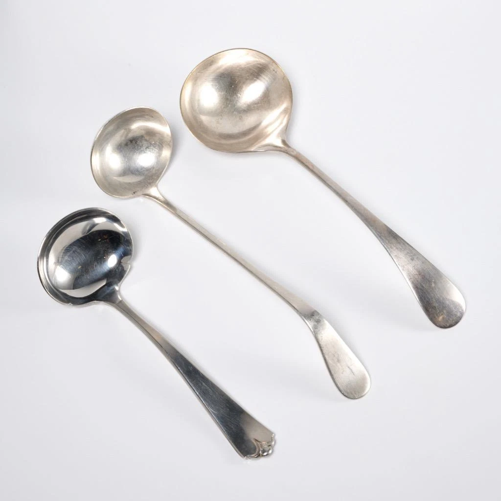 Wm Rogers RW Wallace Vtg Hotel Ware Medium Sauce Ladles 3pc Lot