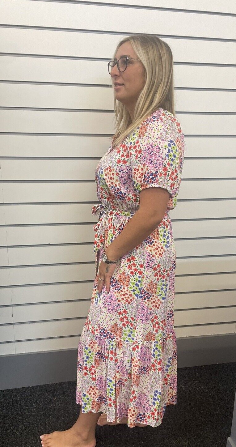 NUTMEG LADIES DITSY FLORAL IVORY TIERED DRESS NEW (ref 241) SALE eBay