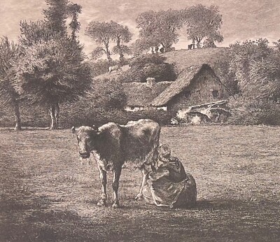 Jean-François Millet Der Mühle Von Jérémitch Barbizon Kaltnadel Um 1910 Kuh