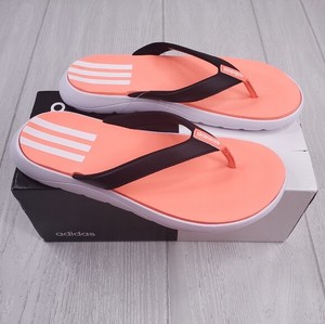 adidas orange flip flops