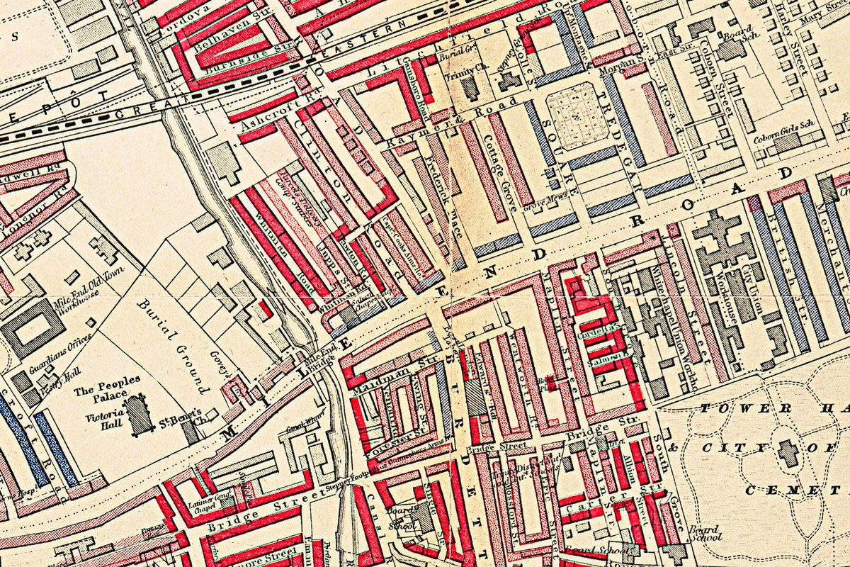 Map of Jewish East London 1901 Vintage Historic Poster Jews