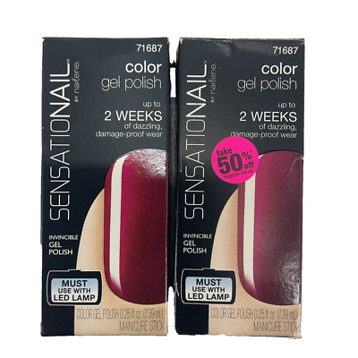 2 PACK SensatioNail Color Gel Polish 71687 BAREFOOT BERRY Shade NOS *READ*