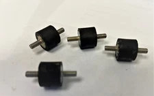 4 Male/Male Rubber Isolator Mounts 5/8" dia x 1/2" thick w/ 8-32 x 3/8" Stud