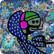 RAW HEADs #91 Rabid Glitch Mfer 1of1 Digital Street Art Brut by RabidArtWork