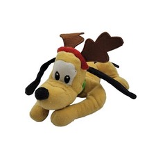 Disney Pluto Reindeer 6" Bean Bag Plush Stuffed Animal Toy