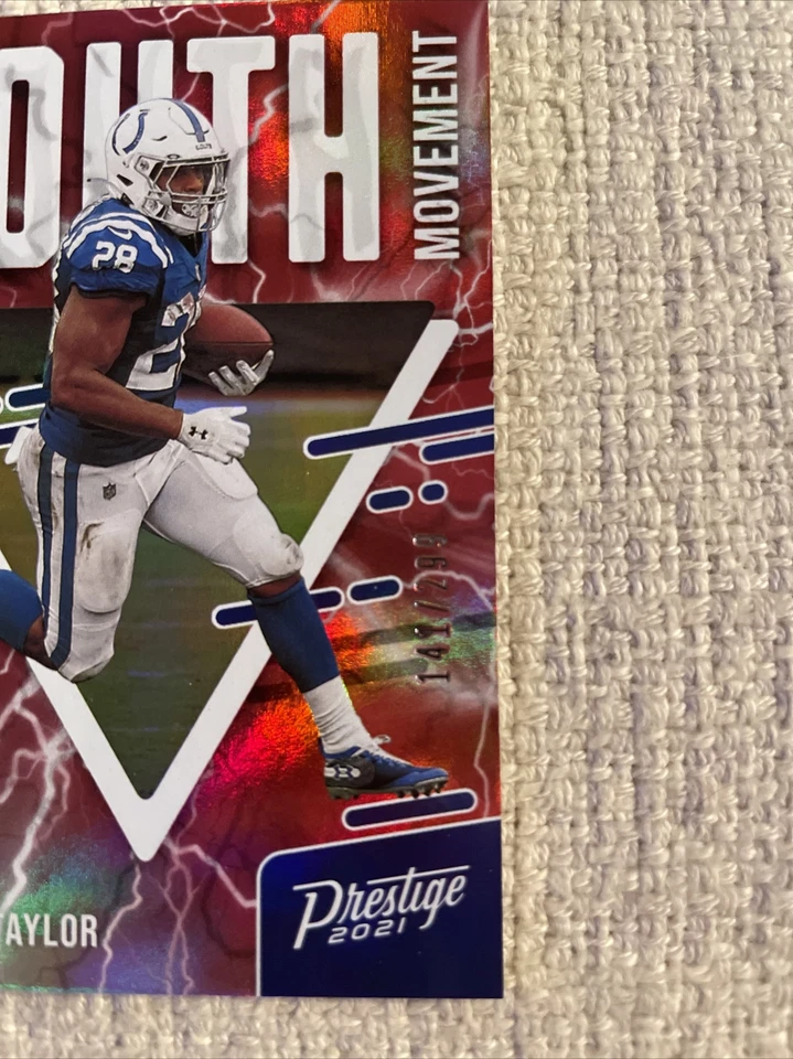 2021 Prestige Youth Movement Foil Red #4 Jonathan Taylor 141/299 Colts - Image 2 of 3